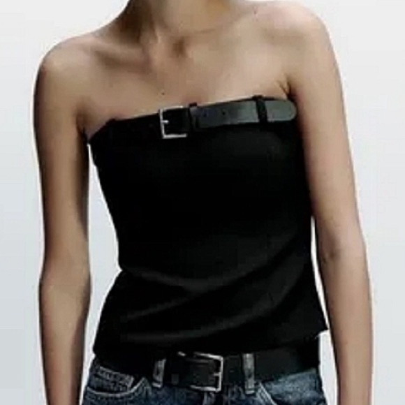 Zara Tops - New Zara Belted Strapless Top